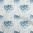 thumbnail image 1 of oneOone Cotton Cambric Teal Blue Fabric Valentine Love Heart Craft Projects Decor Fabric Printed By The Yard 56 Inch Wide, 1 of 4