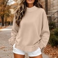 thumbnail image 2 of Yxbdin Womens Sweatshirts No Hood Mock Neck Sweatshirt Comfy Long Sleeve Tops Suitable Loose Fit Pullover Daily Going Out Fall Clothes, 2 of 9