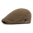 thumbnail image 2 of Yuanlong Mens Beret Hats Corduroy Textured Solid Color Flat Newsboy Caps Early Spring Fashion Hat with Adjustable Buckle, 2 of 5