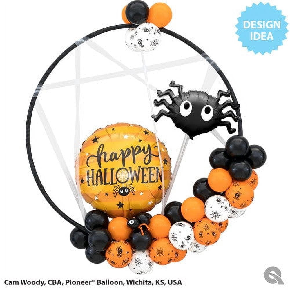 11 inch Qualatex Spiders Webs & Stars Latex Balloons (50 Pack) - Party Supplies Decorations