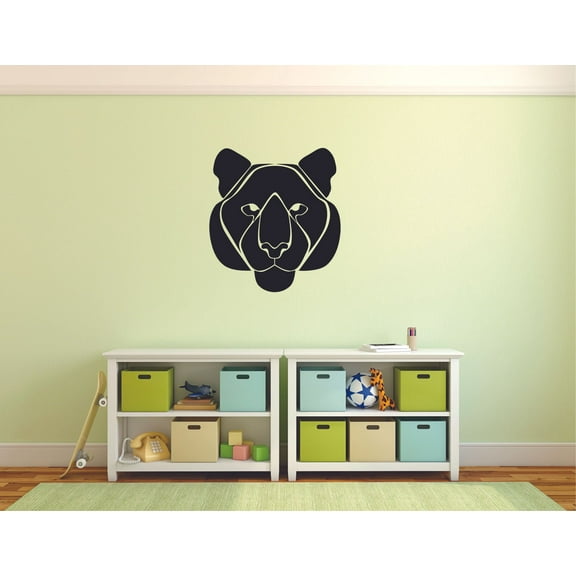 Tiger Head Silhouette Tigers Animal Animals Cartoon Wall Sticker Art Decal for Girls Boys Room Bedroom Nursery Kindergarten House Fun Home Decor Stickers Wall Art Vinyl Decoration Size (30x30 inch)