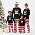 thumbnail image 1 of PatPat Conjunto de pijamas familiares de Navidad - Mezcla de poliéster y spandex, 2 piezas, casual, opaco, atuendos que combinan, 1 of 2