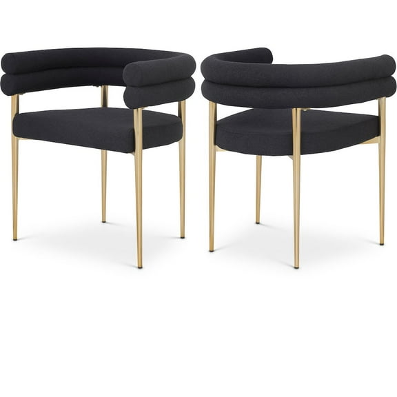 Meridian Furniture Brielle Black Boucle Fabric Dining Chair (Set of 2)