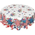 thumbnail image 2 of 4th of July Round Tablecloth 60 Inch, Patriotic Fourth of July Tablecloth, Round 4th of July Table Cloth for Party Dinner Decor, 2 of 6