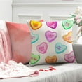 thumbnail image 3 of Valentine''s Day Pillow Covers 18x18 Inch Set of 2 Colorful Hearts Decor White Throw Pillow Covers Valentine''s Day Cushion Case Decoration for Sofa Couch 58, 3 of 6