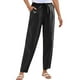 thumbnail image 1 of WILLBEST Pantalones Casuales de Lino para Mujer, de Pierna Recta, Elásticos, con Cordón y Bolsillos, Ropa de Playa Elegante para Verano. Chica, 1 of 5