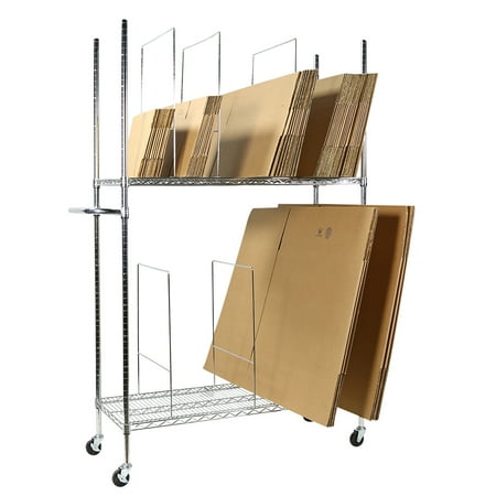 Carton Flow Shelving - Apollo Hardware A-2WCS3506C 2-Tier Wire Carton Stand Unit (Chrome)