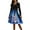 Blue, variant on Christmas Dresses for Women Women's Fashion Round Casual Slim Fit Christmas Print Large Swing Long Sleeve Dress with V Neck for Holiday Party,Blue,L