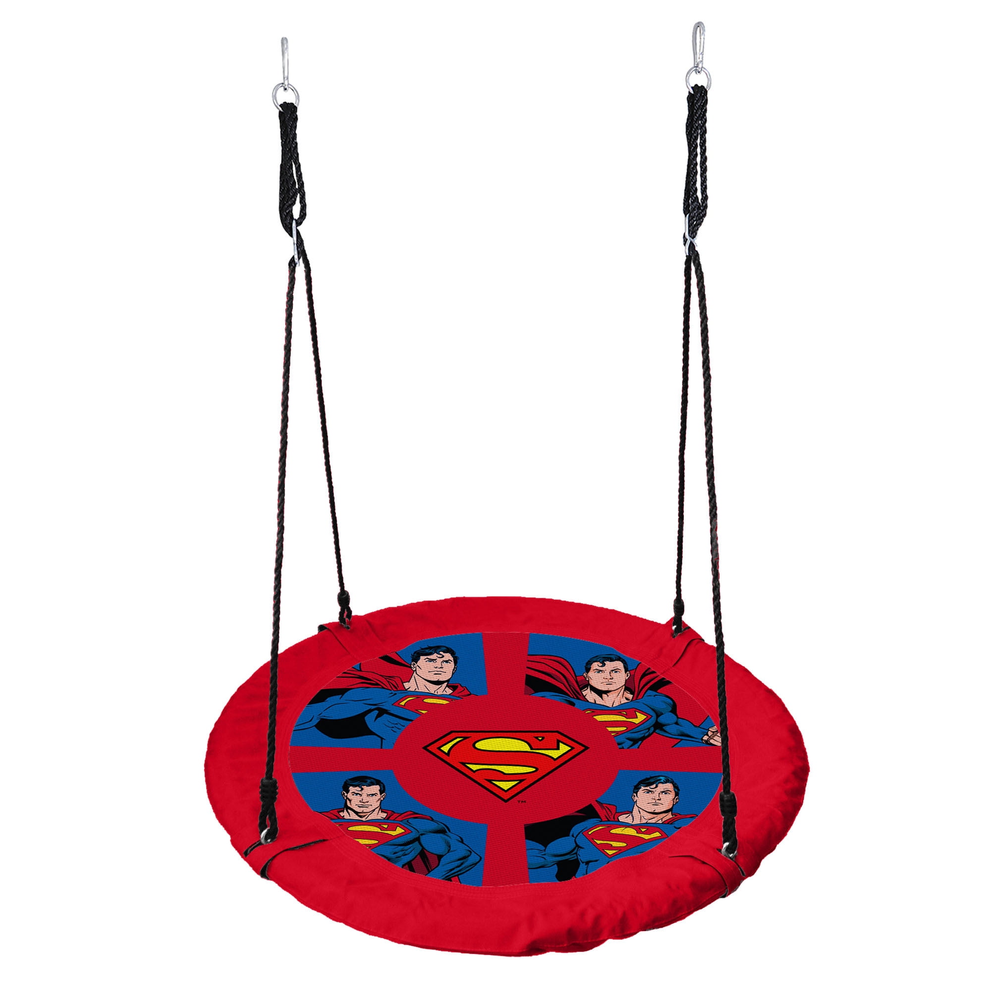 Superman 40” Saucer Tree Swing for Kids – Heavy-Duty Flying Disc Swing, Adjustable Ropes, Indoor & Outdoor Use, Ages 3+