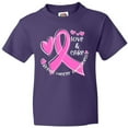 thumbnail image 3 of Inktastic Love, Care, Cure Breast Cancer Awareness Pink Ribbon Youth T-Shirt, 3 of 5