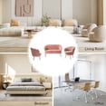 thumbnail image 4 of Velvet Futon Loveseat Sofa Upholstered Tufted 2 Seater Flower Shaped Golden Leg Home Living Room Bedroom Pink, 4 of 10