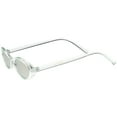 thumbnail image 3 of Retro Small Transparent Oval Sunglasses Colored Mirror Lens 48mm (Green / Green Mirror), 3 of 4