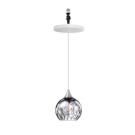 Kiven Instant Light Conversion Kit for 4/5/6inch Hole,Gray Glass Farmhouse Lighting Recessed Can Light Conversion Kit to Pendant with E26 Screw-in Adapter for Kitchen Island Living Hallway TB3277