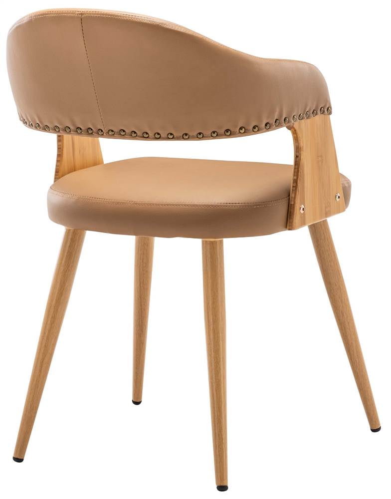 Tadala PU Leather & Wood Dining Arm Chair Open Back (Set 2)