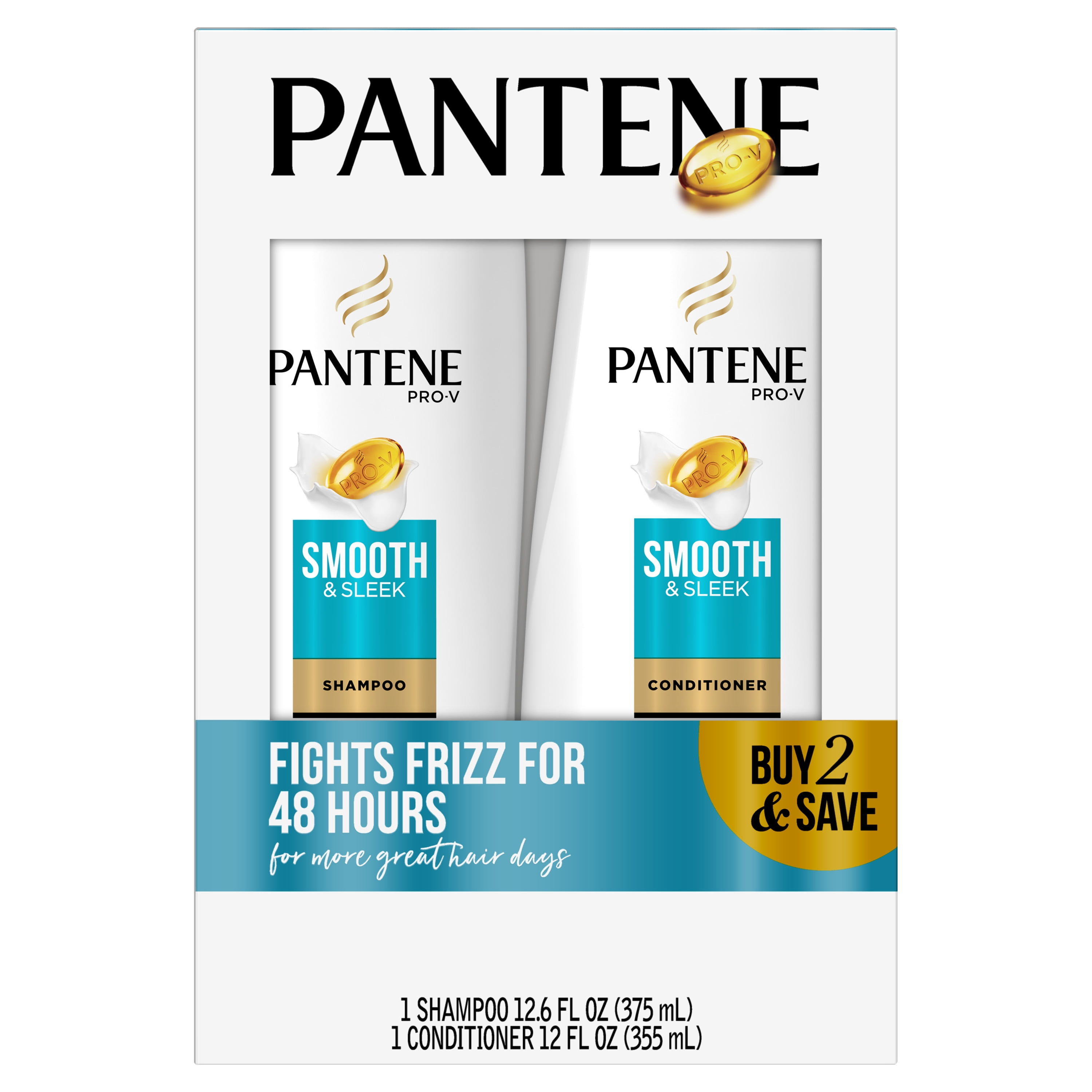 Pantene ProV Smooth & Sleek Shampoo and Conditioner Bundle Pack