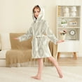 thumbnail image 4 of FORMRS Niños Bathrobe Unisex Hooded Robe Soft Plush Pajamas Sleepwear, Size 2-3T, Light Brown Pattern, 4 of 7