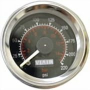 Viair Dual Needle Gauge,Black Face,Illuminated 90080