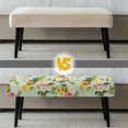 thumbnail image 5 of Jiueut Pineapple Lemon Hibiscus Print Bench Slipcover for Dining Room, Non Slip Bench Seat Protection with Elastic Band Thick Rectangle Chair Slipcover for Kitchen Home Hotel, 5 of 7