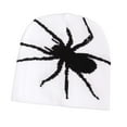 thumbnail image 2 of SYMOID Womens White Spider Jacquard Beanie - Streetwear Thermal Knit, One Size Fits All for Daily & Hall-oween Outfits,Size Free Size, 2 of 3