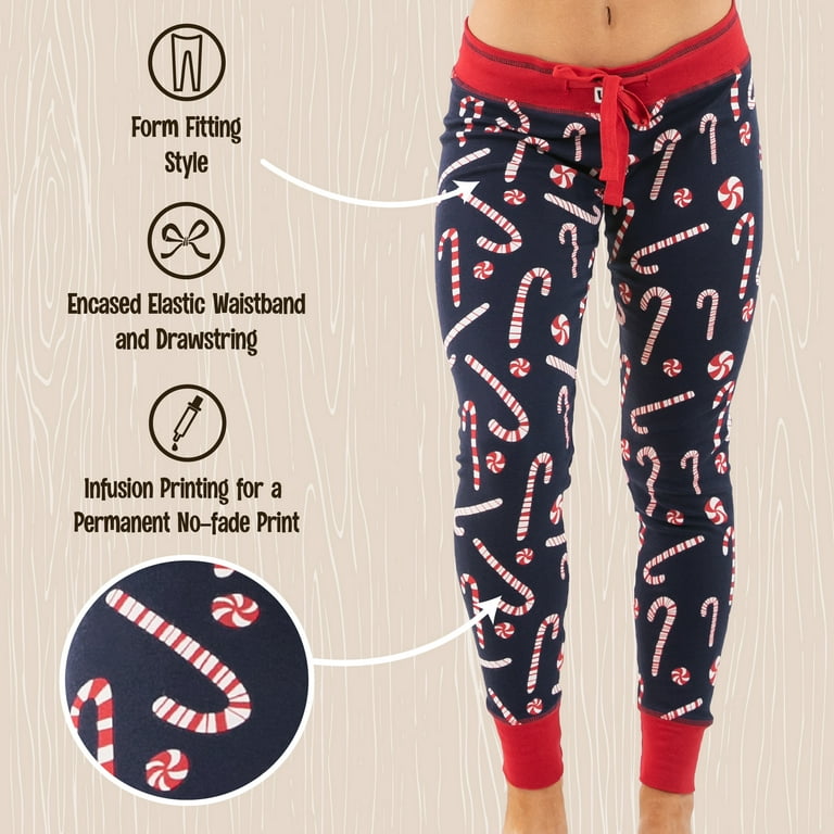 Candy Cane Women's Leggings and Tees, Pajama Separates, Cozy Loungewear for  Women, Christmas (Medium) 