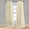 thumbnail image 5 of Ambesonne Floral Curtains, Yellowish-Toned Flowers Art, Pair of 28"x95", Pale Orange Turquoise, 5 of 5