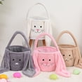 thumbnail image 6 of Cute Easter Bunny Basket with Plush Ears - for Egg Hunts, Candy & Gift Storage, Adorable Party Favor Basket,Brown, 6 of 8