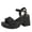 Black, variant on Womens High Heel Summer Solid Color One-line Strappy Beach Sandals White 35