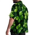 thumbnail image 3 of Saint Patrick's Day Men's Short Sleeve Beach Shirts, Casual Printed Button Down, Summer Unisex Spread Collar Tops, 3 of 6