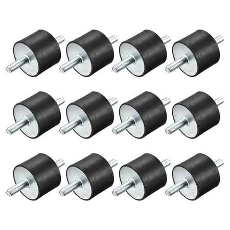 

M8x23mm Rubber Mounts 12 Pack Anti Isolator Studs Shock Absorber Male 40x30mm