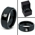 thumbnail image 4 of Tungsten Sweet Apple Bitten Band Ring 8mm Men Women Comfort Fit Black Beveled Edge Polished, 4 of 4