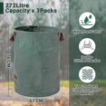 thumbnail image 2 of 3Pack Heavy Duty Yard Waste Bags - 272L Reusable Garden Bags with Handles - Industrial Fabric for Leaves Waste Debris - Waterproof Garden Waste Bags, 2 of 5
