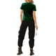 thumbnail image 4 of Camiseta de terciopelo de mujer Inspire Chic para fiesta, cuello redondo, manga corta, casual, talla L, verde, 4 of 8