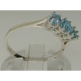 thumbnail image 4 of LBG Sterling Silver Natural Blue Topaz Womens Anniversary Ring - Size 10.25, 4 of 6