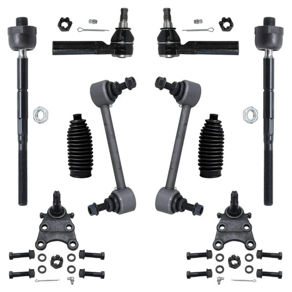 Detroit Axle - Front 10pc Suspension Kit for 2004-2005 Chevy Colorado GMC Canyon, 2006 Isuzu i-350, 4 Outer Inner Tie Rod Ends 2 Sway Bars 2 Ball Joints 2 Boots   Bellows Replacement