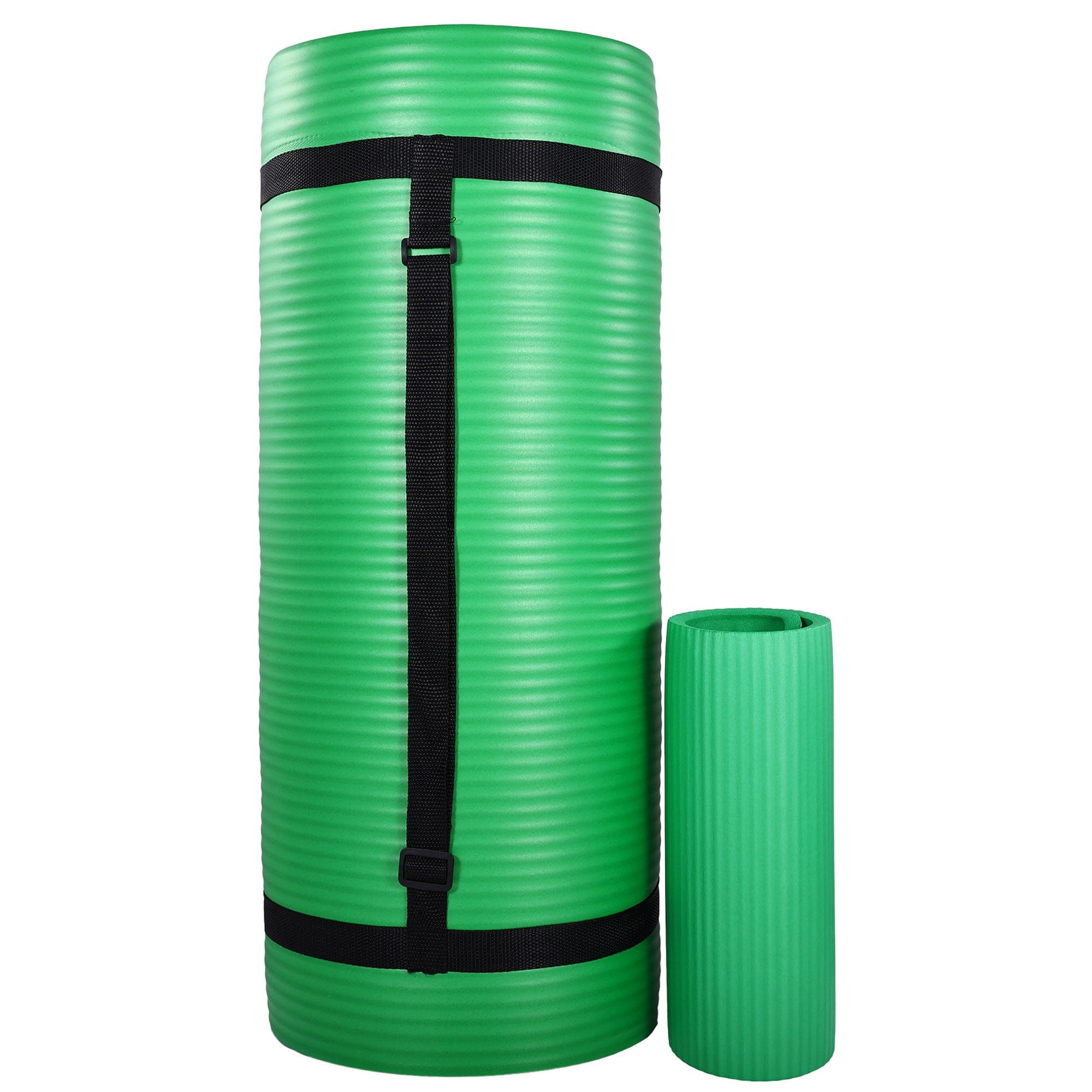 BalanceFrom 71x24x1 Inches Extra Thick Yoga Mat with Knee Pad and 2 Blocks, Green