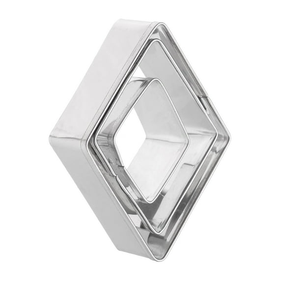 Uxcell 3Pcs Rhombus Diamond Cookie Cutters Set Assorted Sizes Stainless Steel Holiday Cookie Cutters Biscuit Mould