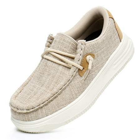 Blikcon Boys Girls Slip-On Casual Boat Shoes Light-Weight Lace Up Loafers(Toddler/Little Kid/Big Kid)