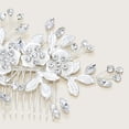 thumbnail image 4 of Tocado de dama de honor de la novia con flores de diamantes artificiales (plata), 4 of 5