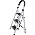thumbnail image 1 of Escalera Plegable Multifuncional Bluelander, Tubular 3 Peldaños, Antideslizante, Blanco, 1 of 5