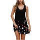thumbnail image 1 of Sexy Vestido Corto Rayado Cuello Redondo Bolsillo Moda Casual, Poliéster Altamente Elástico para Ropa Interior Y Pijamas, 1 of 9