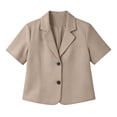 thumbnail image 6 of Admvng Women's Short Sleeve Cropped Blazer Lapel Collar Lightweight Cropped Suit Jacket Casual Work Tops, 6 of 7