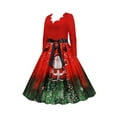 thumbnail image 3 of LilyLLL Womens Christmas Xmas Evening Party Long Sleeve V Neck Rockabilly Swing Dress, 3 of 4