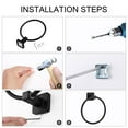 thumbnail image 6 of Uxcell Towel Ring Wall Mounted Zinc-alloy Waterproof 5.5" Ring Matte Black, 6 of 6