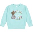 thumbnail image 2 of Inktastic Easter He Has Risen with Cross and Flowers Toddler Sweatshirt, 2 of 4