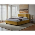 thumbnail image 3 of Omax Decor Jaxon Fabric Upholstered Platform Queen Bed in Gold, 3 of 7