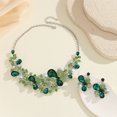 thumbnail image 3 of TAZAG European and American flower necklace and earrings set color crystal gemstone jewelry dress bridal banquet accessories, 3 of 5