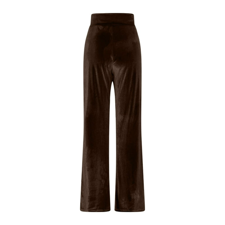 women's polyester dress pants elastic waist Ladies Solid Polyester Elastic Waist Pant