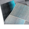thumbnail image 6 of Emma + Oliver 5x7 Modern Cubist Olefin Accent Runner Rug in Gradient Shades of Black, Gray and Turquoise with Natural Jute Backing, 6 of 7