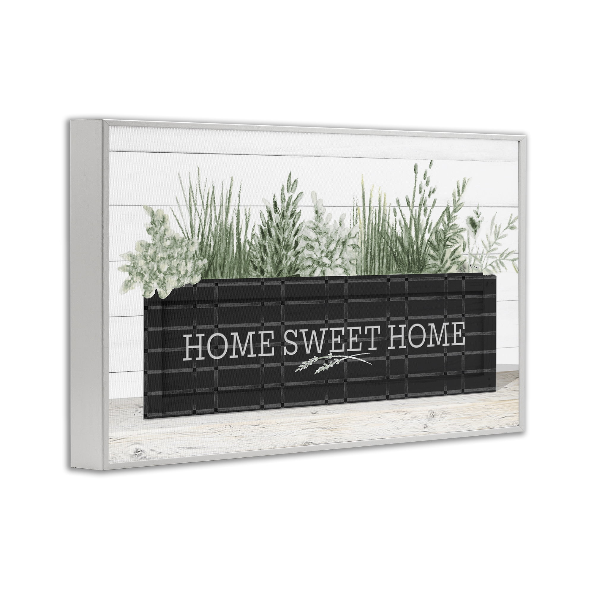 Stupell Industries Sweet Home Garden Box Botanical & Floral Painting White Framed Art Print Wall Art, 30 x 20