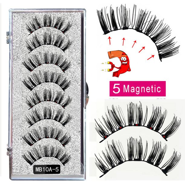 MB Aniversario 5 Pestañas magnéticas con pinzas Natural Wispy Faux Cils magnetique Mink Lashes Professional Eye Lashes Set Tan Jianjun unisex